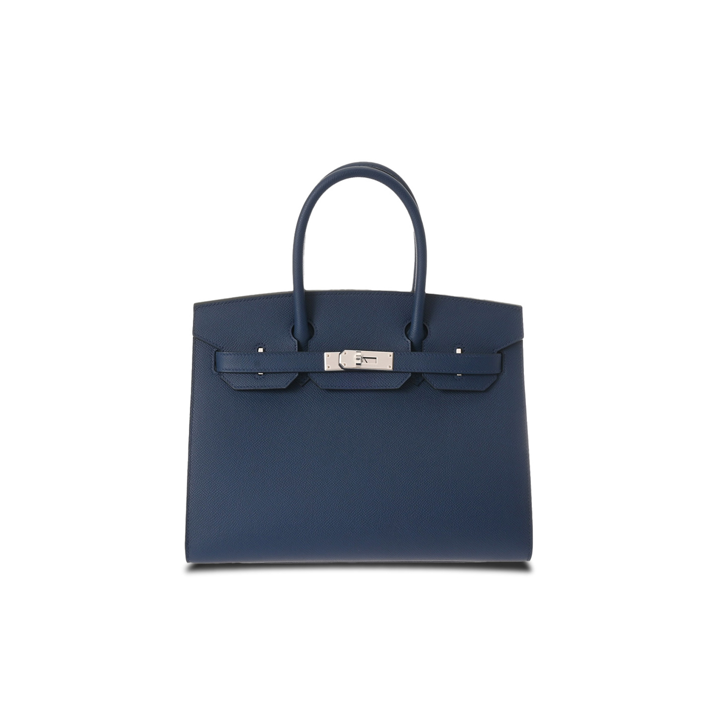 HERMES MASTER BIRKIN 25 EPSOM LEATHER DARK BLUE SILVER BUCKLE BAG H028369CKS4 (25*20*13cm)